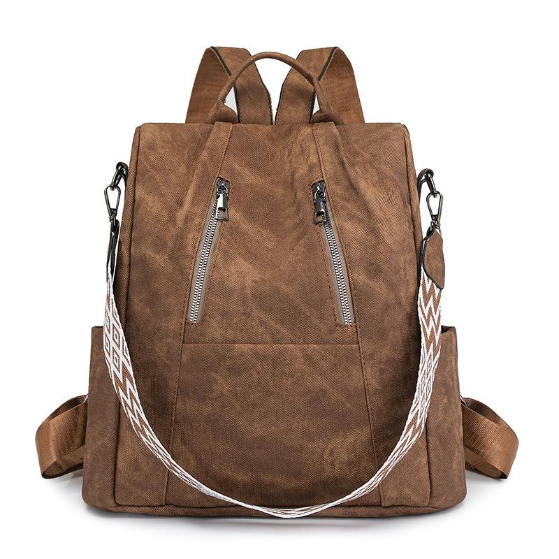 Retro Backpack for Women, European and American Anti-theft Backpack, Large Capacity, Casual and High-end Student Schoolbag