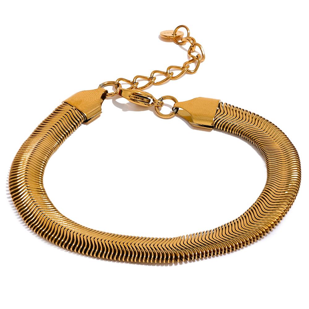 

Yhpup Stainless Steel Chain Necklace Hip Hop Metal Gold Color Geometric Punk Women Fashion Anniversary Gift Accessories