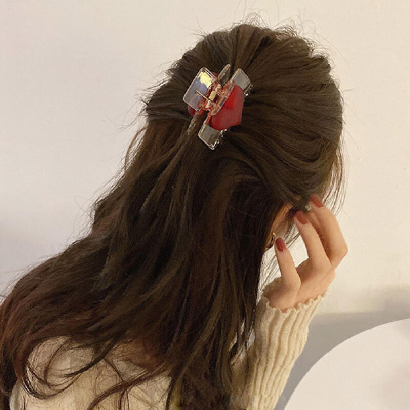 Heart Heart Women s Mother-of-Pearl Heart Hairpin Hair Clip ivory