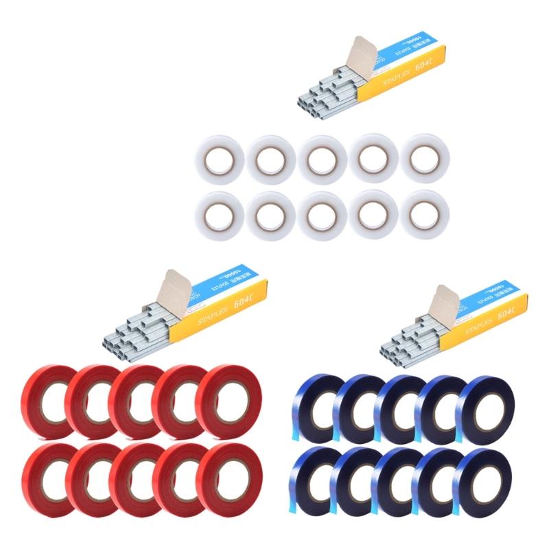 Plant Branch Tie Tape Hand Tying Binding Tools with1Box Staple Pin For Garden Tying Machine Vegetable