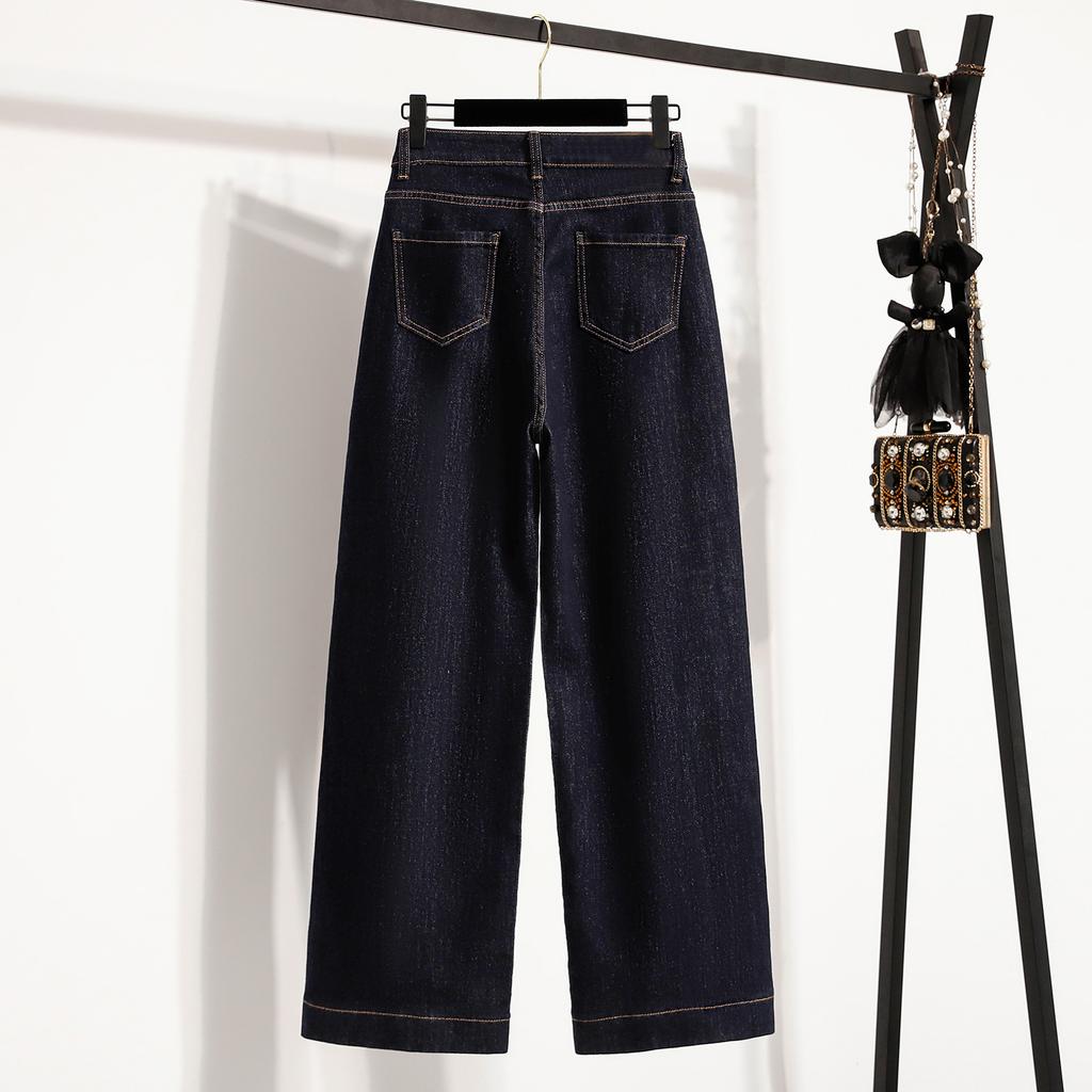 DIMANAF 2025 Plus Size Jeans Autumn Women Pants Denim Female Basic Blue High Waist Oversize Fashion New Pants 5XL