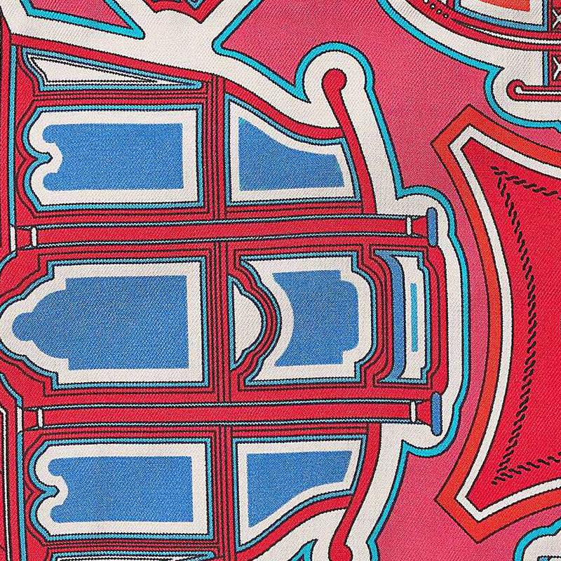 Hermes Silky Pocket Pattern Print Design Silk Storage Bag Women bags Heart-Red Mexican-Blue H082239CKAB