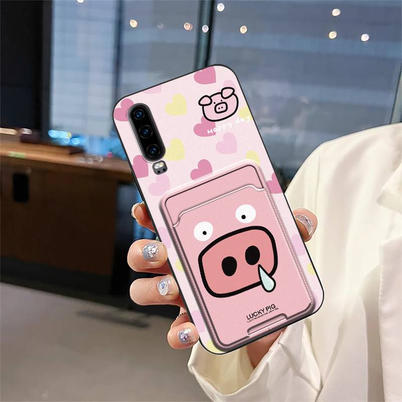 Schmutzabweisende Hülle Handyhülle Für Huawei P30 Graffiti Stoßfest TPU Kartenfach Staubdicht Vollständiger Schutz Langlebig Cartoon