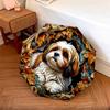 0106 Embossed Leaf Dog  Pattern, Automatic Folding Umbrella, Portable and Foldable Design, 8 Ribs, a Christmas or Birthday Gift.