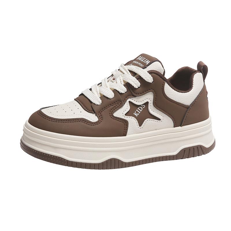

Student color matching little white shoes women s 2025 spring new platform Korean version women s shoes versatile stars sports and leisure shoes 35 темно-коричневого