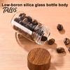 Talos Glass Mini Storage Jar, with Wood Lid, Moisture Proof Portable Small Container, for Coffee Beans Tea Sugar Spices Kitchen Organizer