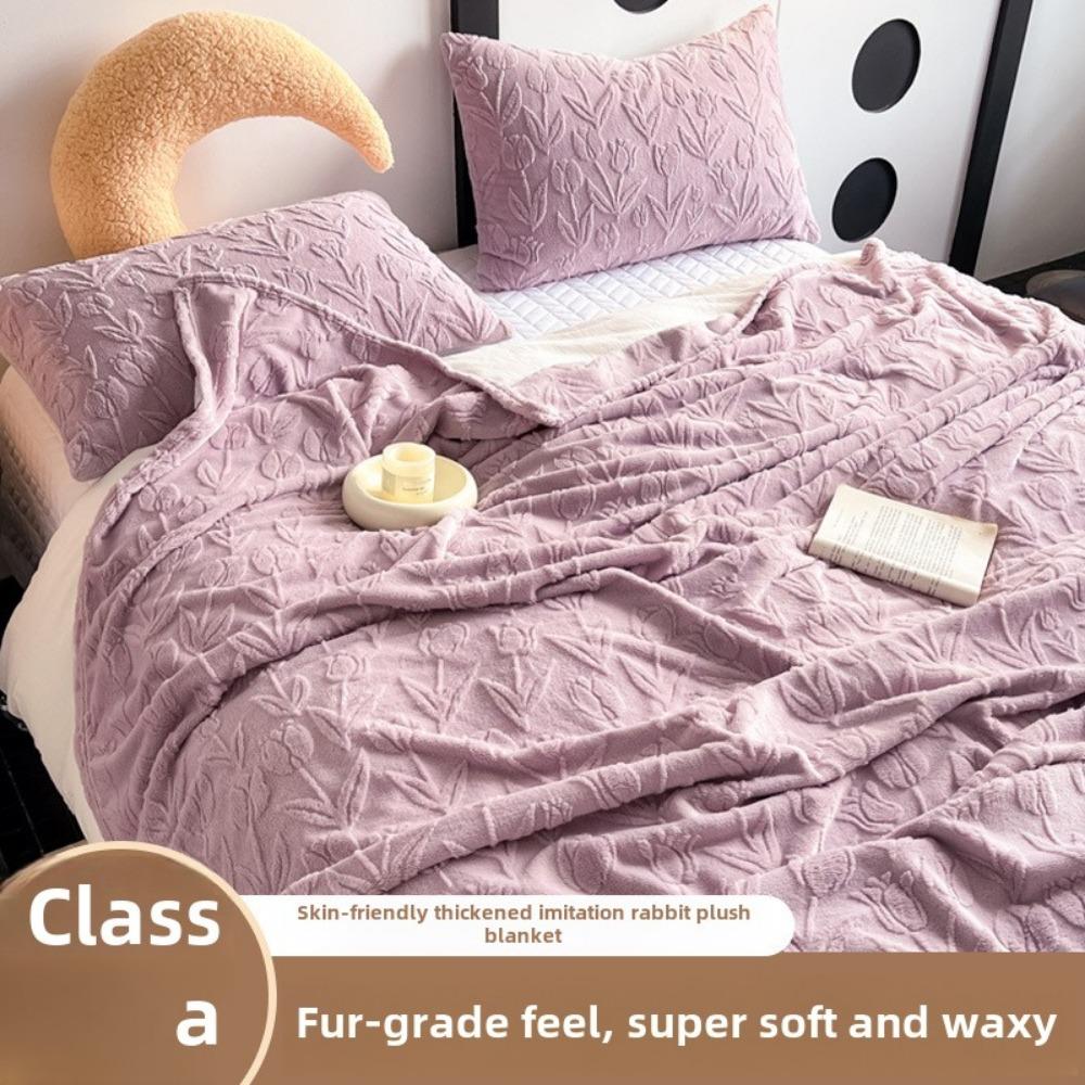 Manta para dormir de terciopelo de conejo de imitación