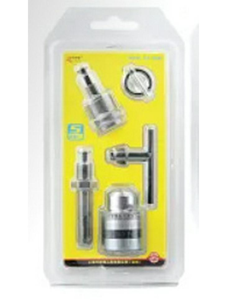 Peacock 5-Piece 3/8" Metal Ratchet Drill Chuck Set with 10mm Double Socket Electric Tool Clamping Accessories