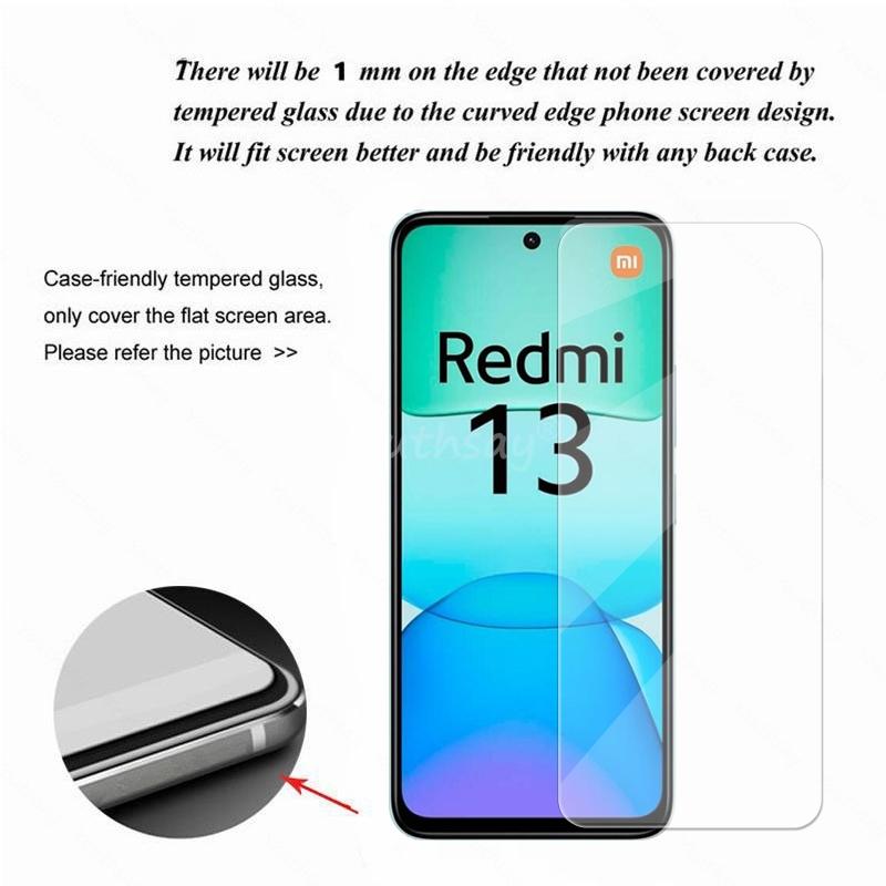 For Xiaomi Redmi 13 Glass Redmi 13 Tempered Glass Phone Screen Protector Tempered Film 9D Camera Film Xiaomi Redmi 13 Glass
