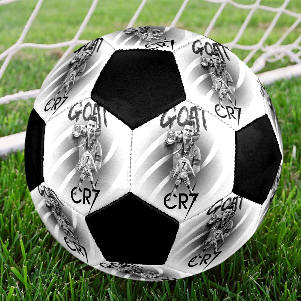1 Stück Cristiano Ronaldo Unbroken Größe 5 Fußball PrahaHallenfußball Ball Bunt Alle Altersgruppen Maschinengenäht PVC Wettkampfbereit Langlebig Hoher Rückprall