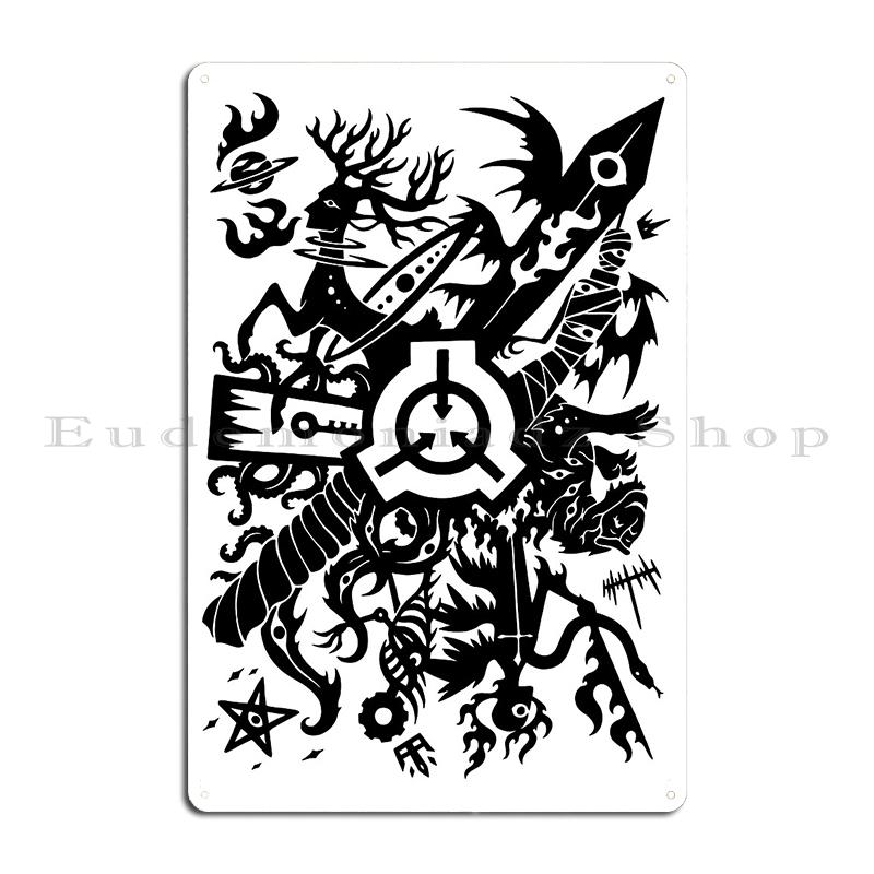 Classes d'Objets SCP Panneau Métallique Fresque Murale pub Garage Conception Peinture Murale SCP-049 Plaque en Fer Blanc Affiches