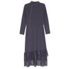 Knitted Dress for Women In Autumn and Winter Lace Long Sweater Slimming Solid Color Sweater Dress