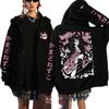 Moletom com capuz Anime Devil Killer, jaqueta larga com zíper grande, estilo hip-hop, Y2K, Kamado Nezuko