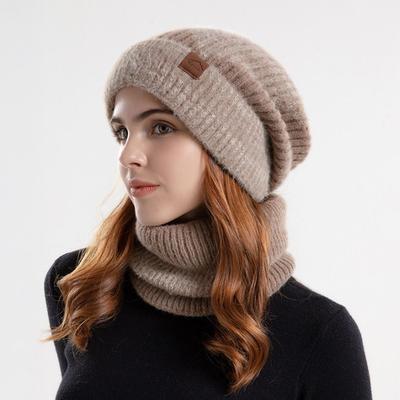 Winter Warm Knit Hat Neck Warmer Set