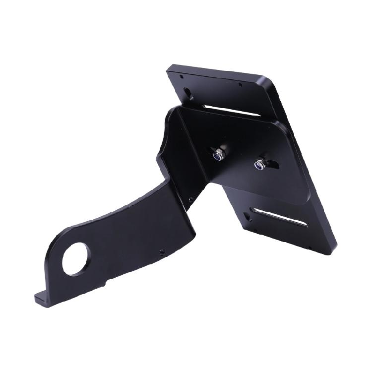 Side Mount Bracket for Motorcycle, Slotted Black Aluminum License Plate Mount with Bolt-On Replacement