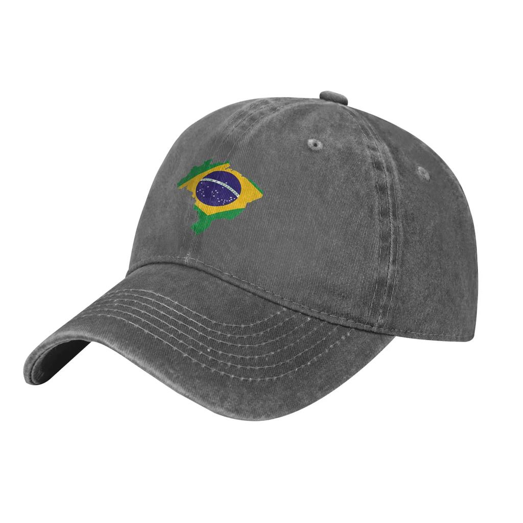 Brazil Flag Map Vintage  Baseball Caps Vintage Distressed Washed  Snapback Cap Unisex Style Outdoor Workouts Soft Hats Cap