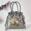 Leaf Hanfu Drawstrings Bag Ethnic Style Small Purse Wallet Retro Embroidery Flower Handbag  Daily