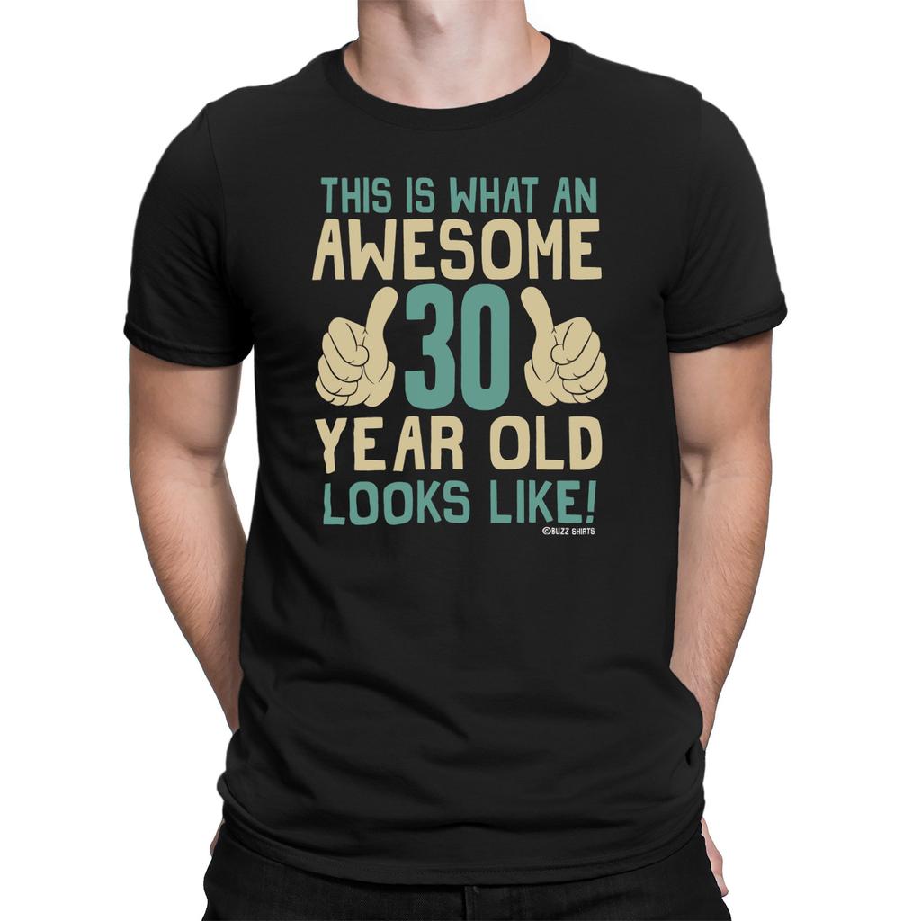 Mens 30th BIRTHDAY T-Shirt Mens Womens Tees Top Cotton AWESOME 30 Years Old Premium Quality