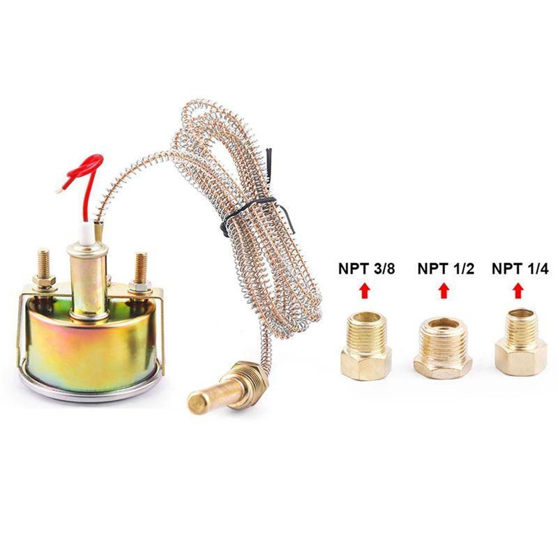 AEF3-2Pollici 52MM Meccanico 12V Indicatore Temperatura Acqua 50-140℃/130-280℉ Indicatore Temperatura Acqua Strumento per Auto Con Sensore