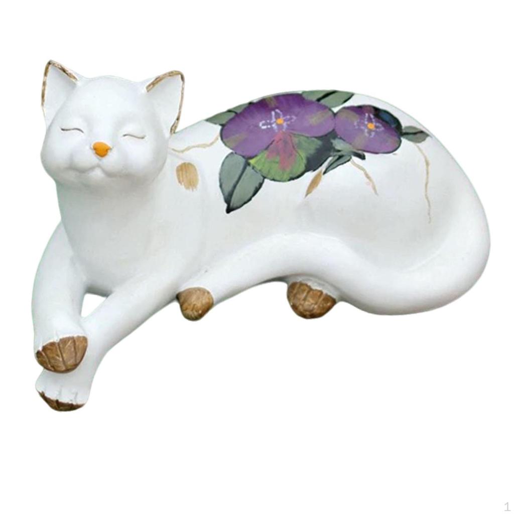 Cat Figurine Character Decoration Resin Crafts Desk Home Bookshelf Cabinet Office Lovely Collectible