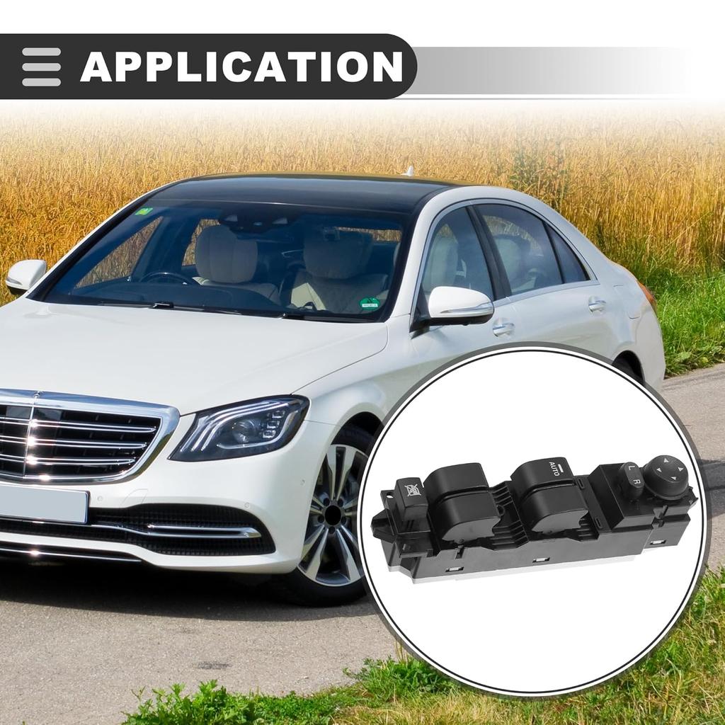 Motoforti Power Window Switch, Left Driver Side Master Power Window Switch, for Mazda 3 2010-2013, Plastic, No.BBM266350B, Black