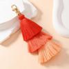 Three-Layer Cotton Thread Fringed Bag Pendant Ethnic Style Keychain Bohemian Style 3-Layer Ear Pendant Bag Parts & Accessories