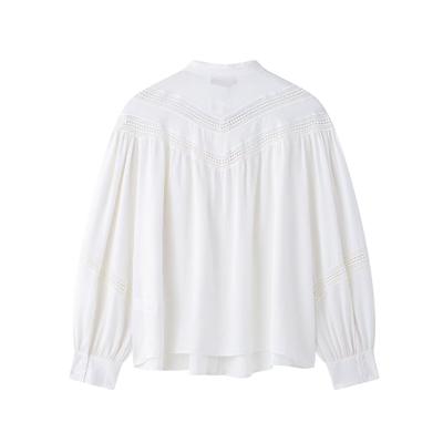 ZR1116 European and American Style Summer New Women's Clothing Stand-up Collar Embroidered Cardigan Versatile Elegant Temperament Shirt
