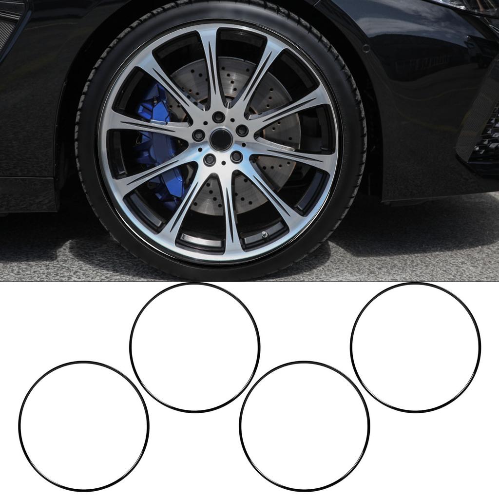 4pcs 18 Inch Car Wheel Rim Protector Scratch Proof Self Adhesive Sleek Appearance Black Wheel Rim Ring for Cars