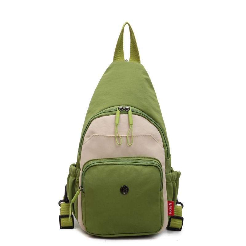 

Женский маленький рюкзак многофункциональная нагрудная сумка контрастного цвета уличная наплечная сумка кроссбоди зелёный