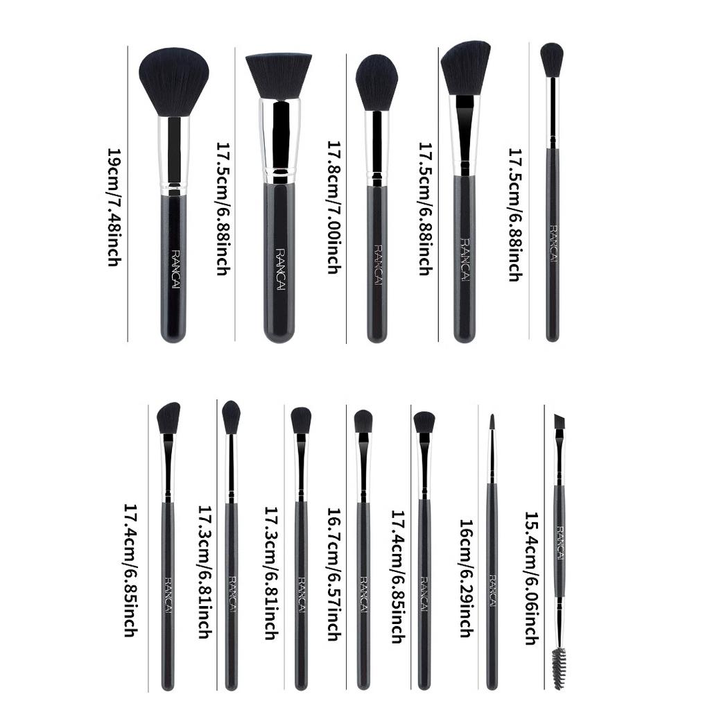 New 12 makeup brushes cover brush black soft hair loose powder brush foundation brush eyeshadow brush eyelash brush multi-functional beauty
