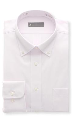 Yofuku No Aoyama Men's Dress Shirt, Non-Iron, Long Sleeve, Wrinkle-Resistant, Standard_del, Pink/Button-Down, AL409