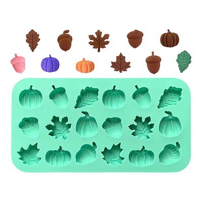 18-Cavity Fall Silicone Molds Pumpkin Pine Cone Maple Leaves Soap Candle Chocolate Craft Autumn Halloween Thanksgiving Decor