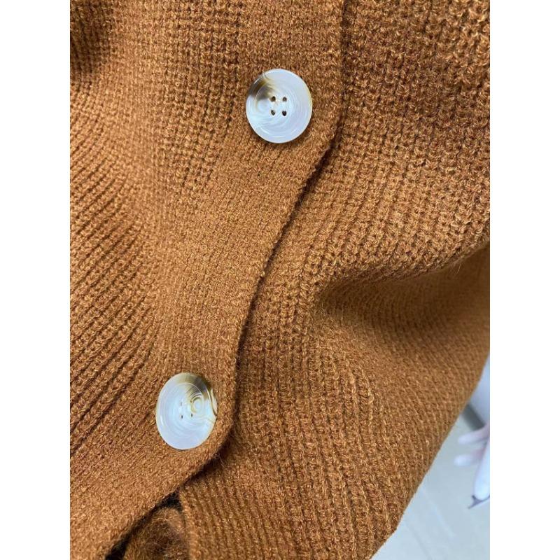 Svetr kardigan s výstřihem do V, jednobarevný, pletený, silný, hřejivý, měkký materiál, dámský svetr s dlouhým rukávem, jednořadé zapínání na knoflíky, na cesty, knoflíkový svetr, jednoduché pletené zboží, podzim