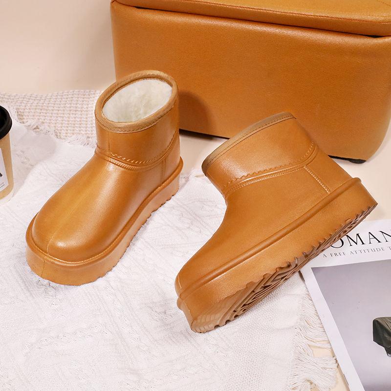 EVA Neperšlampami Pliušiniai Sniego Batai Žieminiai Platforminiai Lietaus Batai Medvilniniai Batai Virtuvės Šilti Batai