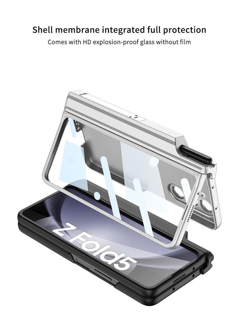 Samsung Z Fold 5 Magnetic Wireless Charging Case - Full Coverage, Creative Design, with Stand