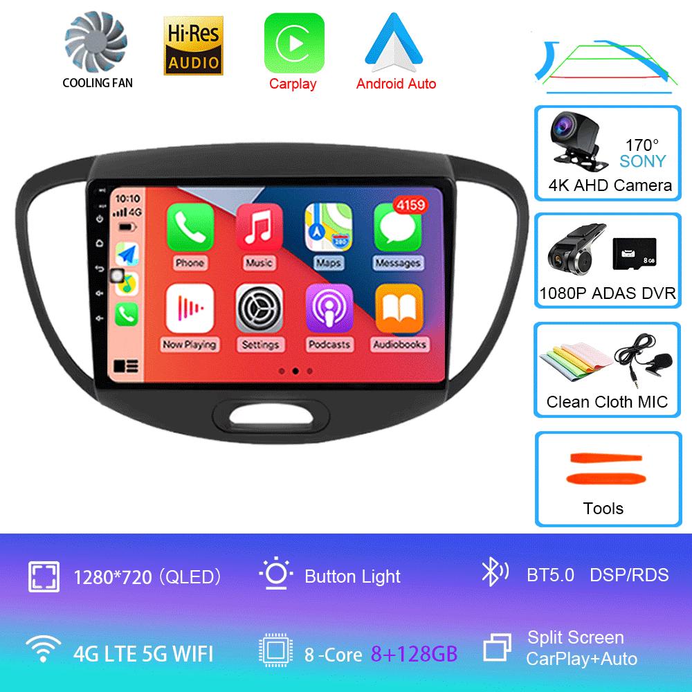 For Hyundai Grand i10 2008-2012 2 din Android Auto Radio Carplay Car Multimedia Player GPS autoradio Bluetooth Android 14 Auto