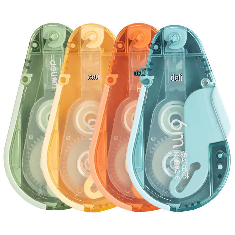 Deli VR2-6 Refillable Click-Action Correction Tape (3-Pack)