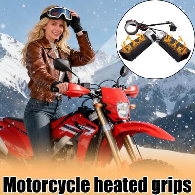 ATV Heated Grips 12v Waterproof Fast Heating Warmer Winter Motorcycle Grip Covers For Driving Touring Travel Road Trip Commuting