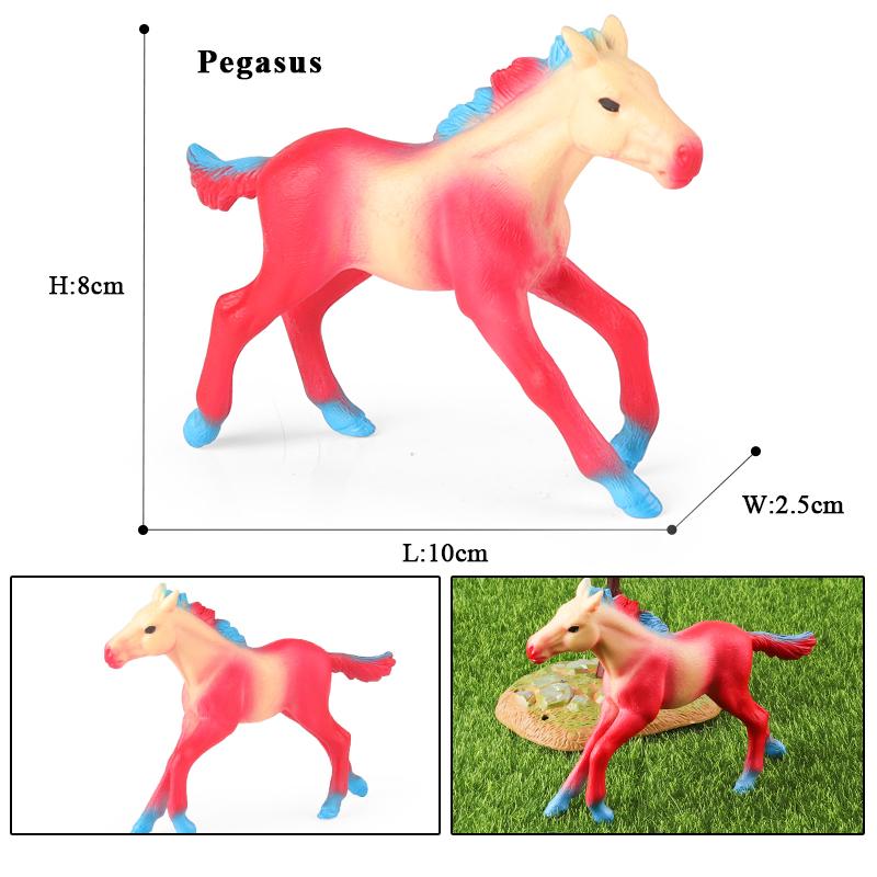 Oenux New Mythical Elf Pegasus Fairy Tale Fly Horse Kids Toy Action Figures Animal Model Cute Girl Birthday Gift Cake Toppers