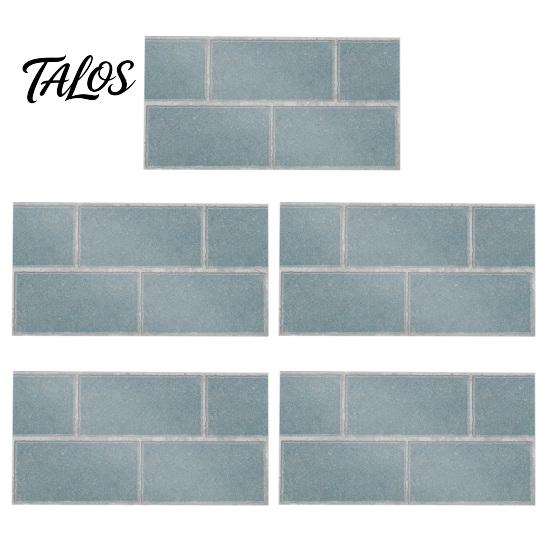 Oil Proof Wall Stickers for Bathroom 5Pcs Vintage Brick Tile Stickers, Waterproof Oil‑Proof Wallpaper, Peel Removable Backsplash Rental &