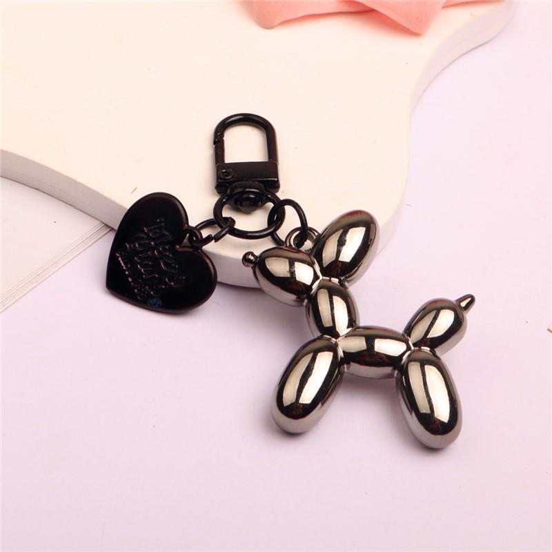 Balloon Dog Keychain Alloy Heart DIY Phone Case & AirPods Protective Earphone Case Pendant.