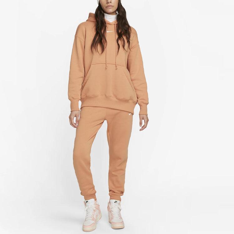 Nike Sportswear Phoenix Fleece Logo Loose Sports Sweatshirt Women sweatshirt Amber-Brown DQ5860-225