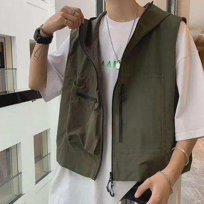 Men's Autumn Stand Collar Vest: Trendy, Versatile, Simple Japanese Style In Pure Color