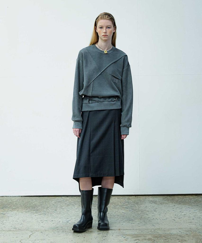 Yusentig Asymmetrical Check Pattern Skirt Aw4As6609E