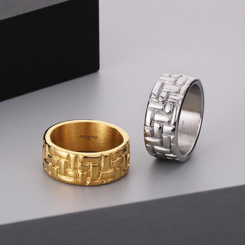 New Trendy Stainless Steel Round Ring for Men