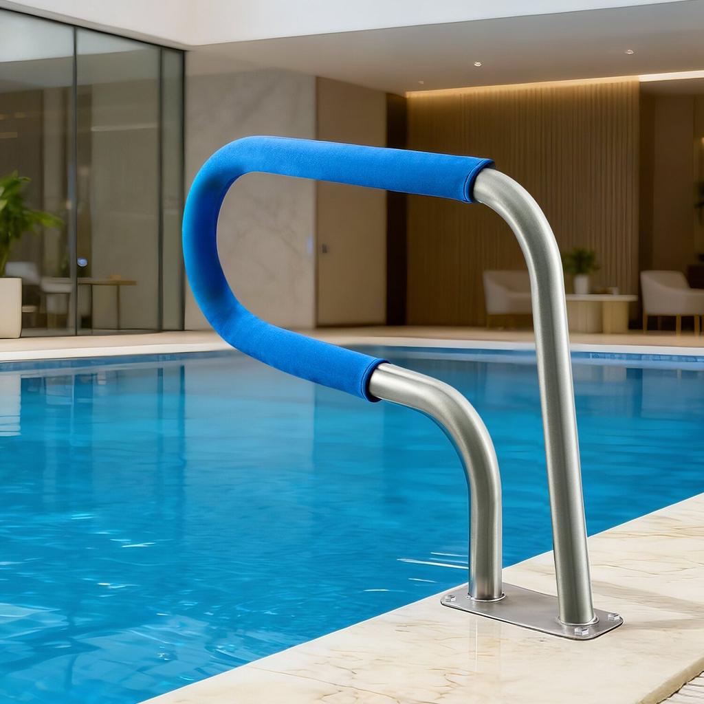 Pool Rail, 78.8 x 55.8 cm Pool Handrail, 100kg Load Capacity Heavy Duty 304 Stainless Steel Swimming Handrail, Detachable Nonslip Sleeve, Rich