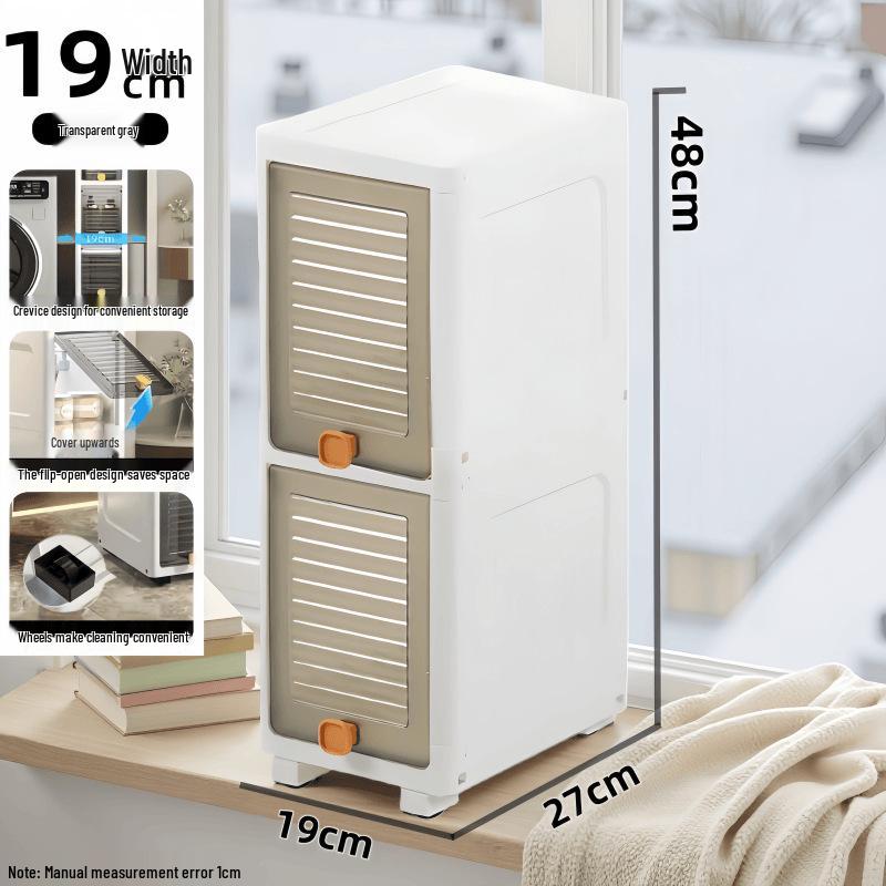 Large Capacity Floor-Standing Dustproof Gap Storage Cabinet for Bathroom