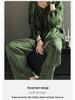 2025 Women's Lyocell-Cotton Pajama Set: Round Neck, Long Sleeve, Thin Pants, Simple Print