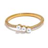 Yhpup 6789# Fashion Delicate Zircon Pearls Thin Exquisite Fairy Finger Charm Ring Stainless Steel High Quality Korean Jewelry