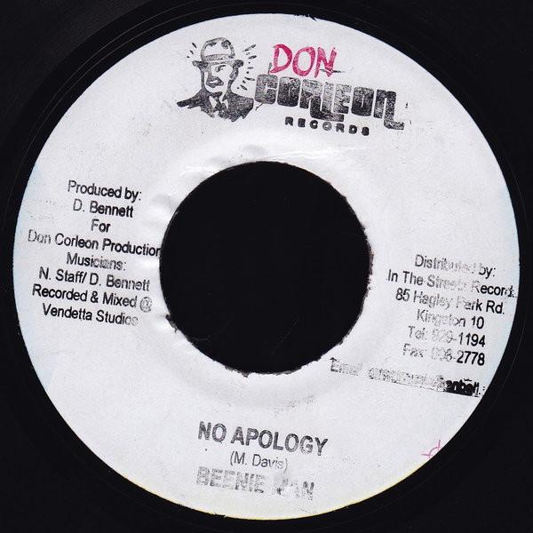 

7inch Record BEENIE MAN - No Apology NONE Don Corleon Rec 2005 Jamaica Reggae, Ska & Dub Used